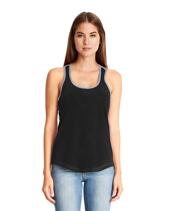 1534 - Next Level Ladies Ideal Colorblock Racerback Tank Top | Black/Heather Grey