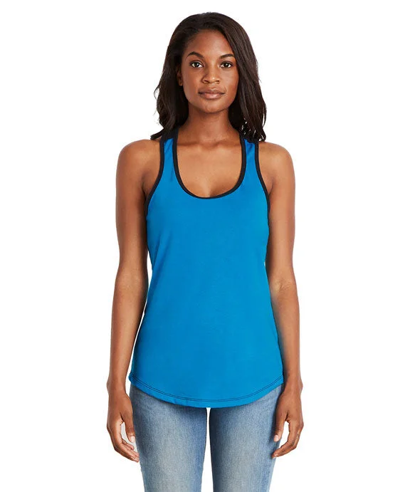 1534 - Next Level Ladies Ideal Colorblock Racerback Tank Top | Turquoise/Black