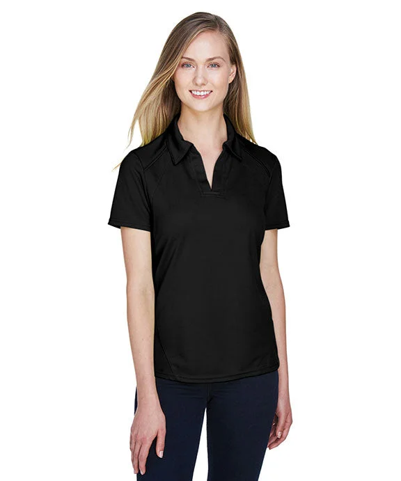 78632 - North End Ladies Recycled Polyester Performance Piqué Polo Shirt | Black