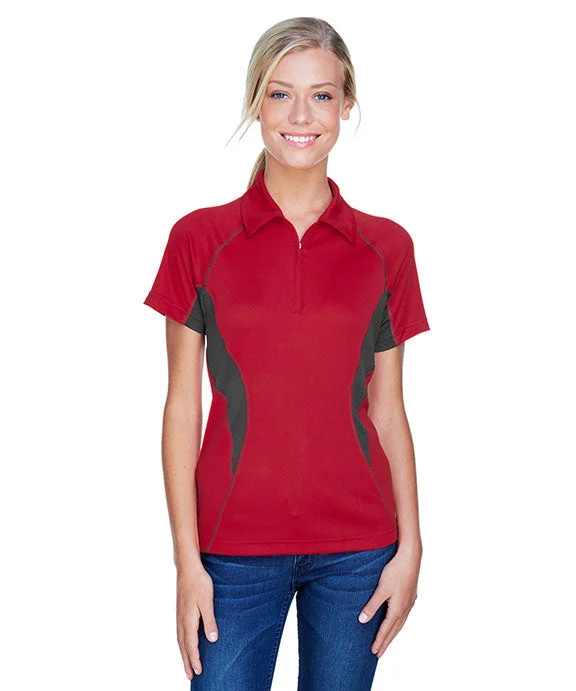 78657 - North End Ladies Serac UTK cool?logik™ Performance Zippered Polo Shirt | Olympic Red