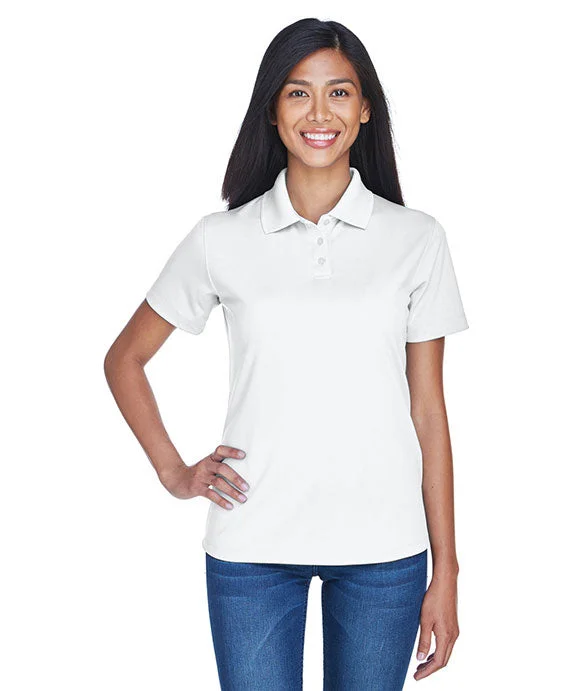 8445L - UltraClub Ladies Cool & Dry Stain-Release Performance Polo Shirt | White