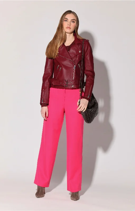 Allison Jacket, Garnet - Leather