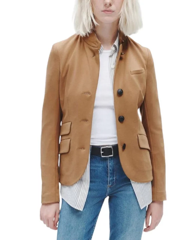 Slade Ponte Blazer In Camel