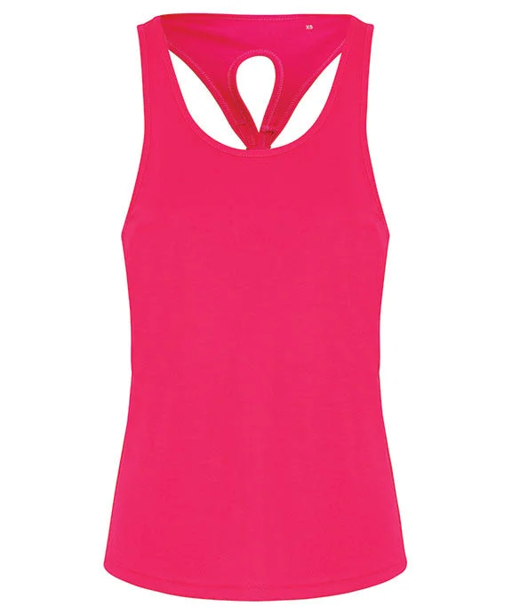 TD042 - TriDri Ladies Yoga Knot Tank Top | Hot Pink