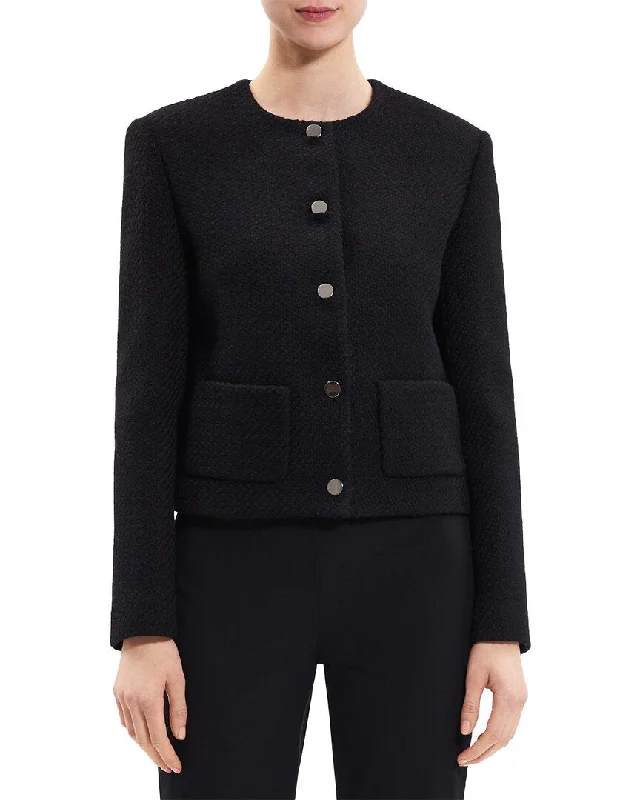 Theory   Crop Wool-Blend Jacket