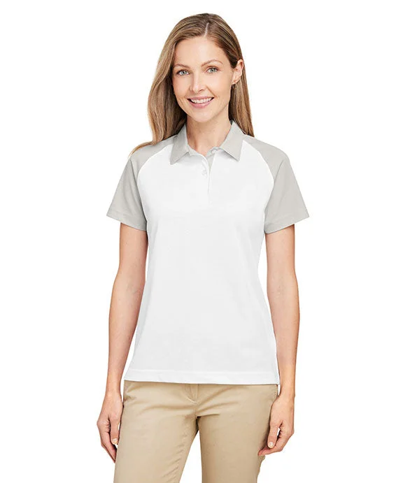 TT21CW - Team 365 Ladies Command Snag-Protection Colorblock Polo Shirt | White/Sport Silver