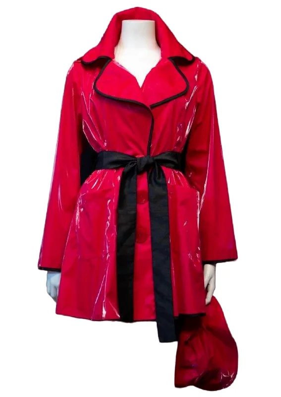 Water Resistant Rain Jacket In Red