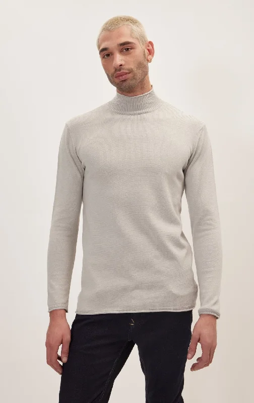 Classic Mock Neck Sweater - Grey