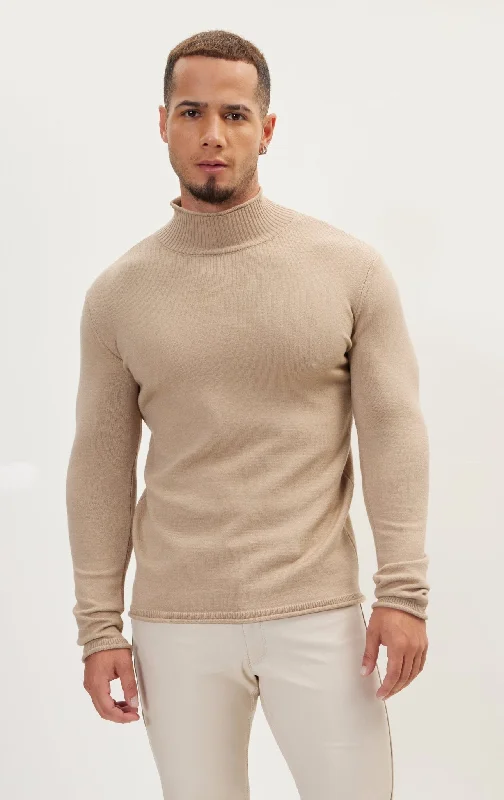 Classic Mock Neck Sweater - Stone