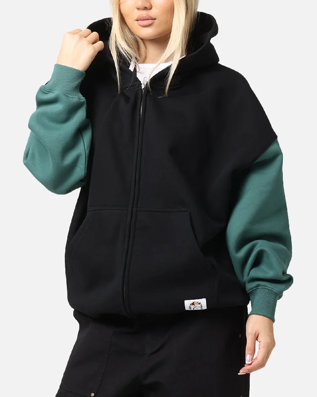 Carre Floral Full Zip Hoodie Black/Green