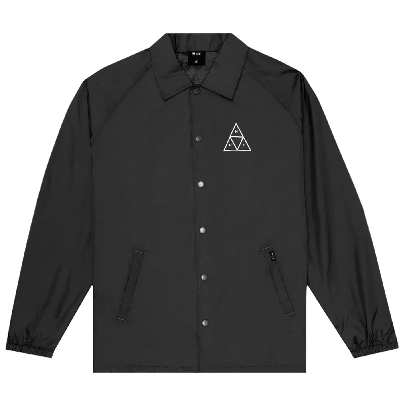 Huf Essentials Triple Triangle Coaches Jacket - Black