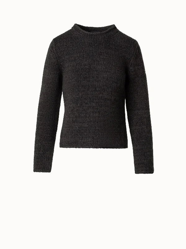 Mouliné Cashmere Wool Round Neck Sweater