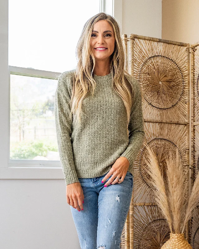 NEW! Jasmine Textured Sweater - Light Olive