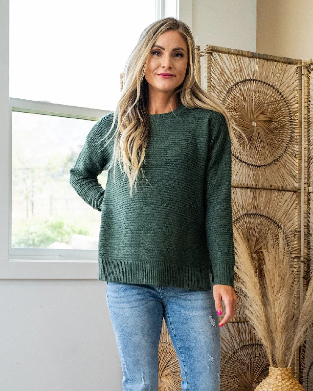 NEW! Leslie Side Slit Sweater - Kale