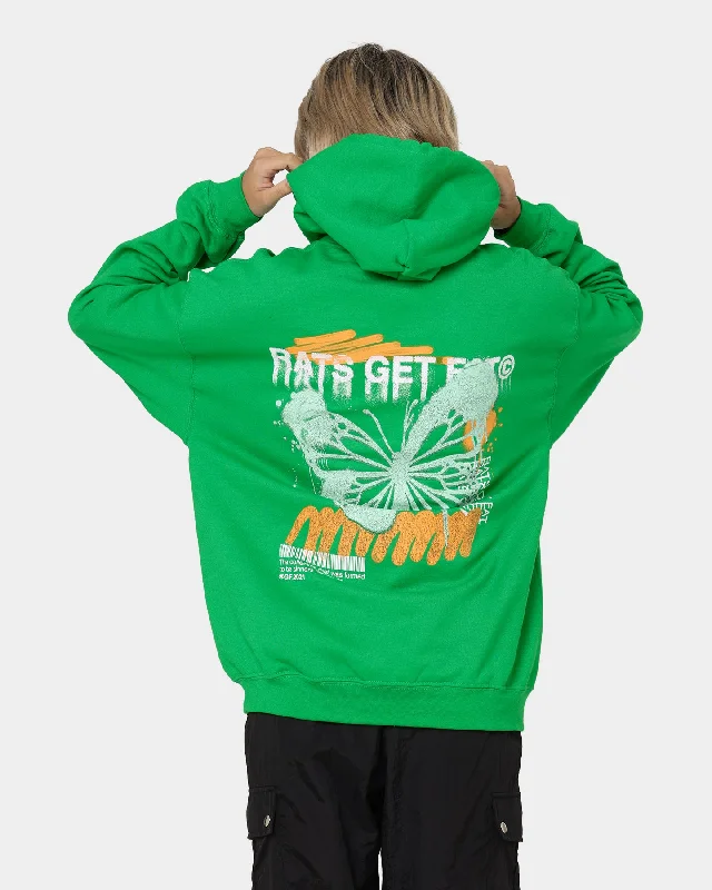 Rats Get Fat Spray Butterfly Hoodie Green