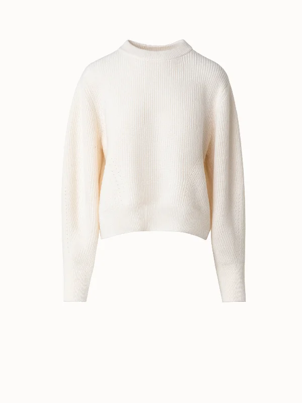 Short Wool Cashmere Knit Sweater