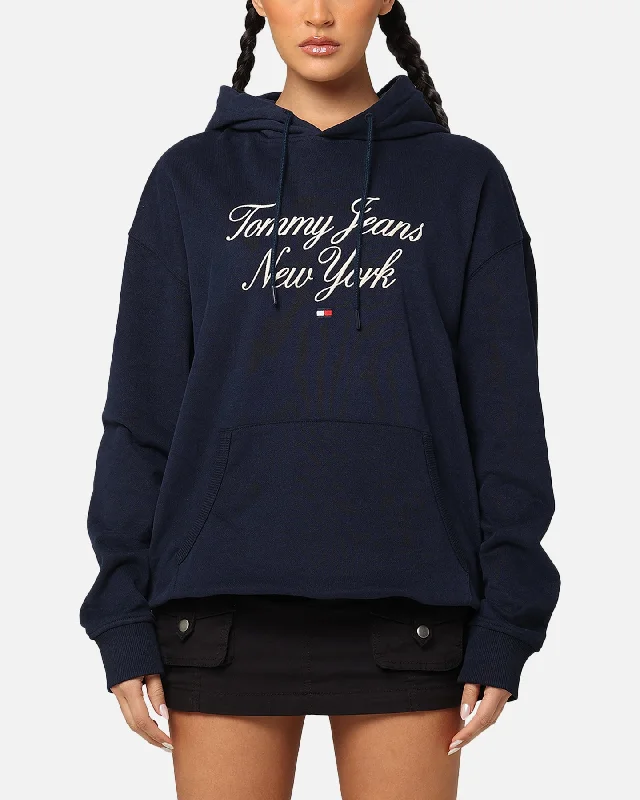 Tommy Jeans TJM Luxe Serif Relax Hoodie Dark Night Navy