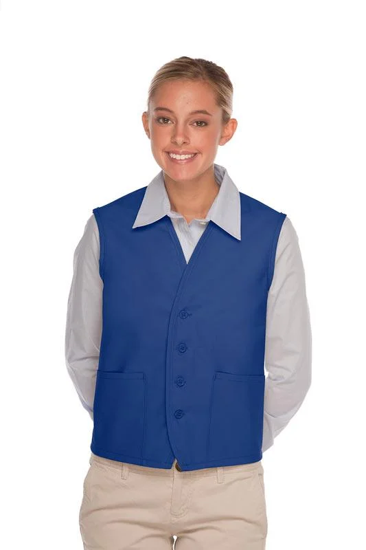 Royal Blue 4-Button Unisex Vest with 2 Pockets