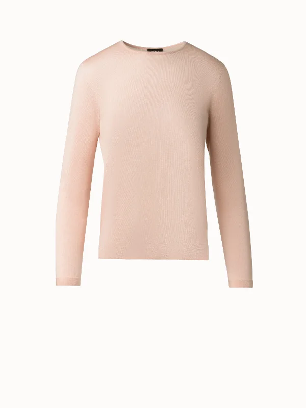 Seamless Cashmere Silk Knit Sweater