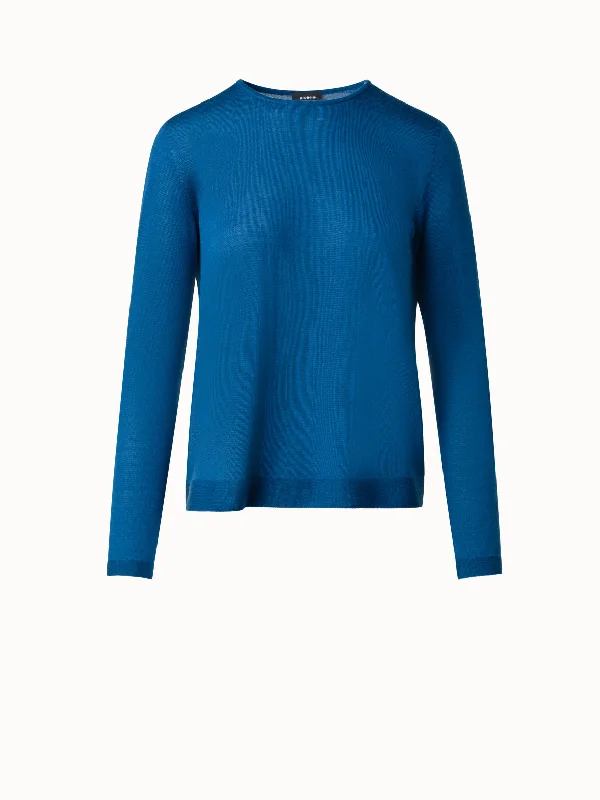 Seamless Cashmere Silk Knit Sweater