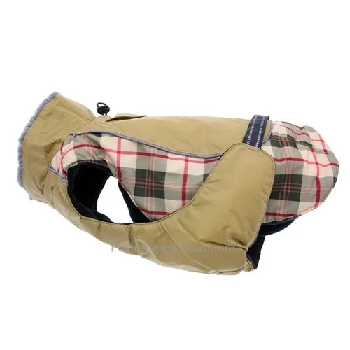 Alpine All Weather Dog Coat - Beige Plaid