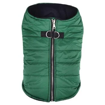 Zip-up Dog Puffer Vest - Dark Green